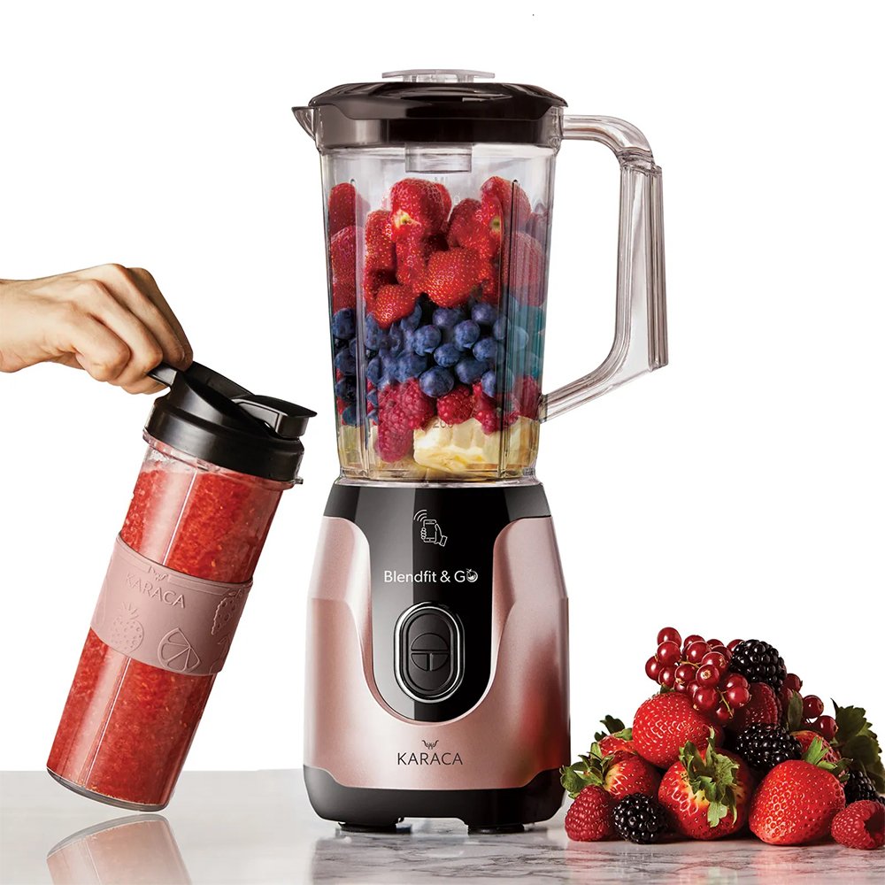 Karaca Blend-Fit Rose Gold Smoothie Go Set 1000 ml ? 550W, 153.03.06.6424