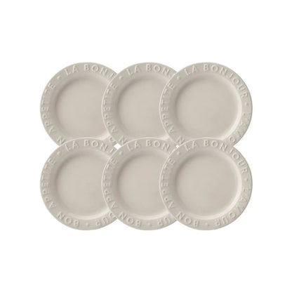 Karaca Amour Cake Set for 6 People 22 cm - Elegant Ceramic Dessert Plate Set, 153.03.06.9662