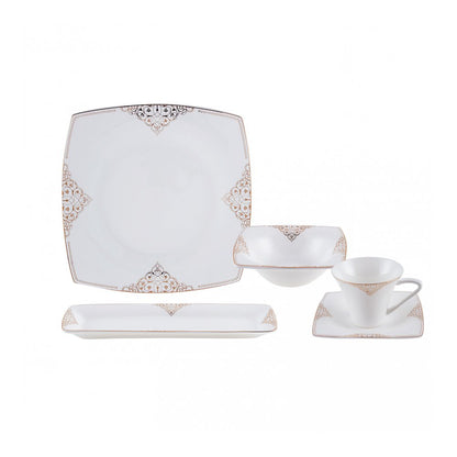 Karaca Fine Pearl Alchemist 26-Piece Square Breakfast Set - 6-Person | Pearl Luxury Edition, 153.03.07.5695