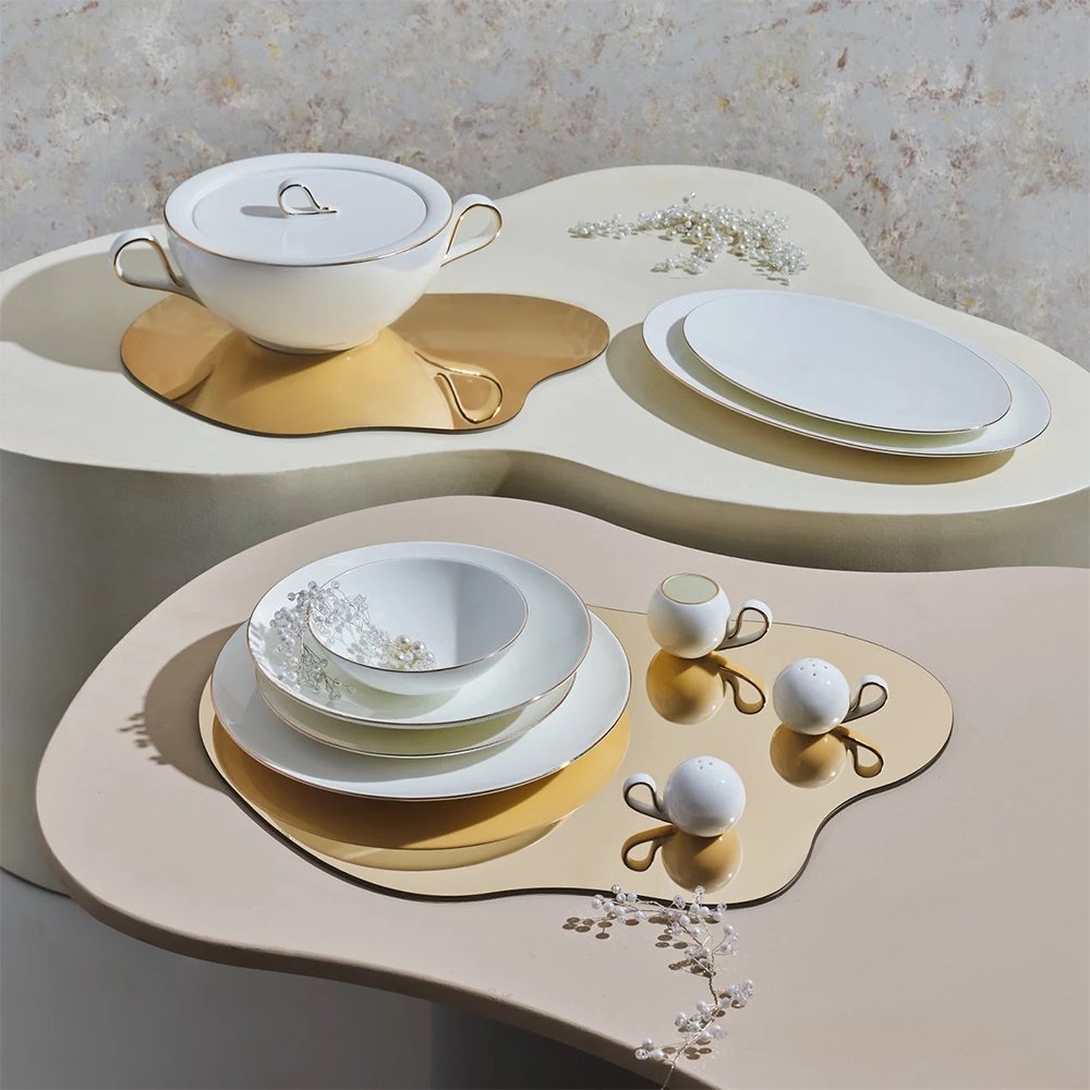 Karaca Red Carpet Collection Fine Pearl Extra Chanak 62-Piece Dinner Set for 12 People, 153.03.08.0185
