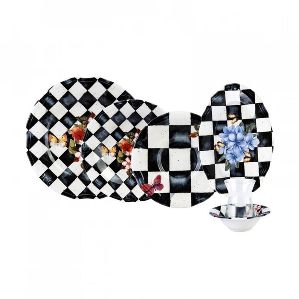 Karaca Alise 26-Piece Stoneware Breakfast Set - 6-Person | Natural Modern Dining, 153.03.08.0251