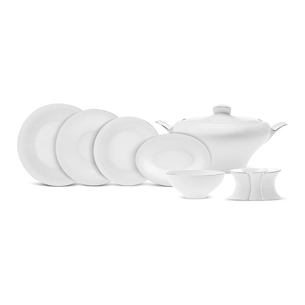 Karaca Red Carpet Collection Fine Pearl Extra Argento 62-Piece Dinner Set for 12 People - Platinum, 153.03.08.0453