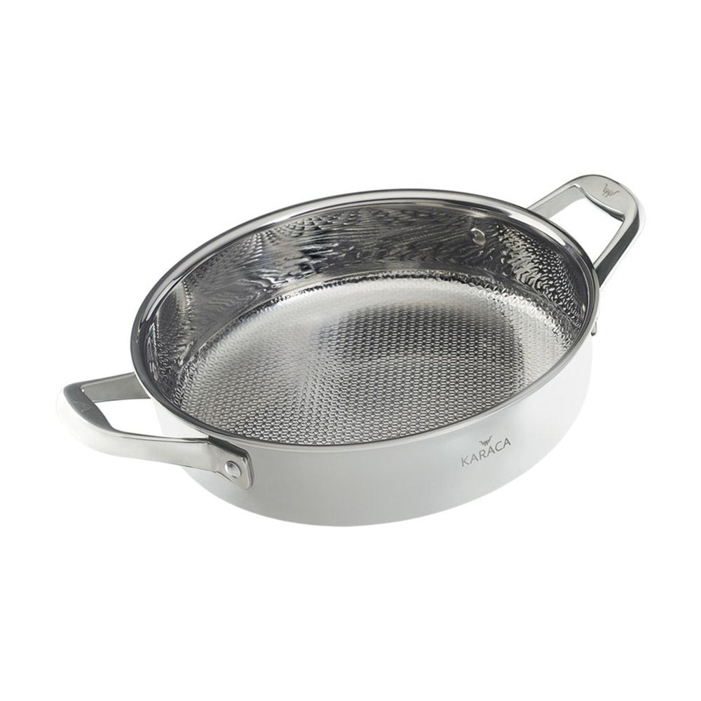Karaca 3Ply PowerSteel 316+ Stainless Steel Induction Base Honeycomb Patterned Casserole 30 cm, 153.03.08.0558