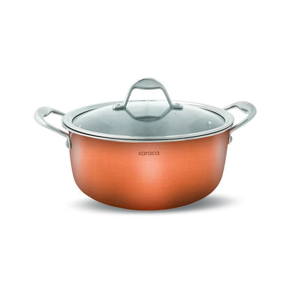 Karaca 3Ply PowerSteel 316+ Stainless Steel Induction Base Copper Pot 24 cm – 4.6 L , 153.03.08.0568