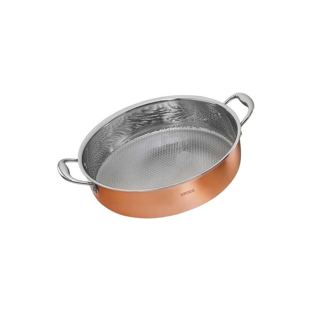Karaca PowerSteel 3-Ply 316+ Stainless Steel Copper Casserole 30 cm – 5 L, 153.03.08.0573