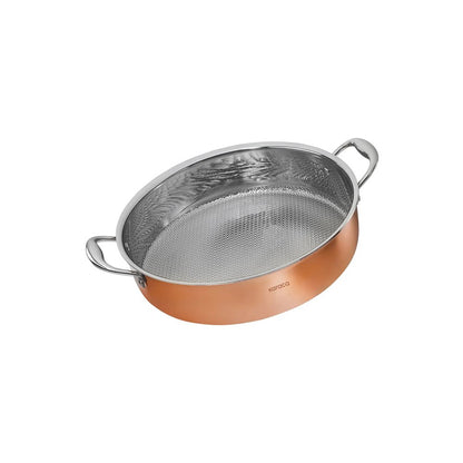 Karaca PowerSteel 3-Ply 316+ Stainless Steel Copper Casserole 30 cm – 5 L, 153.03.08.0573