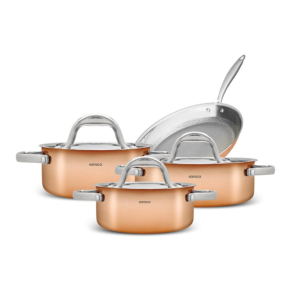 Karaca 3Ply PowerSteel Copper 7-Piece Cookware Set, 153.03.08.0575