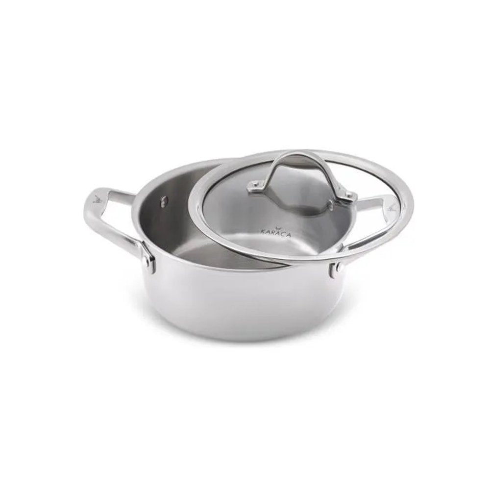 Karaca 3Ply PowerSteel 316+ Stainless Steel Induction Base Honeycomb Patterned Pot 20 cm, 153.03.08.1833