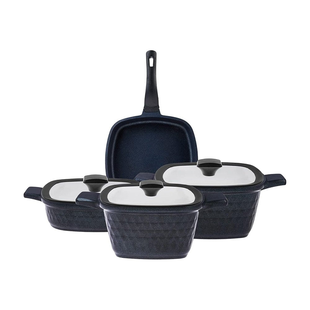 Karaca BioDiamond Cast Iron Square Cookware Set – 7 Pieces, 153.03.08.1853