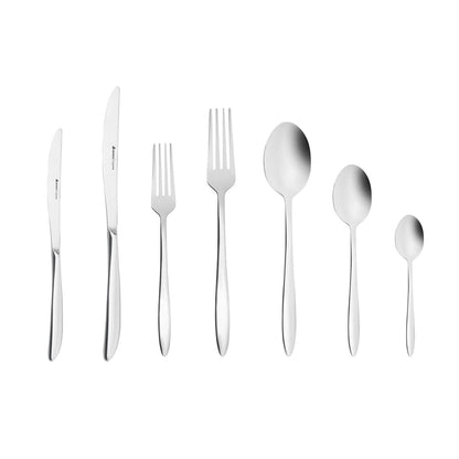 Karaca 316 Elegance Athena Platinum 84-Piece Cutlery Set for 12 People, 153.03.08.2021