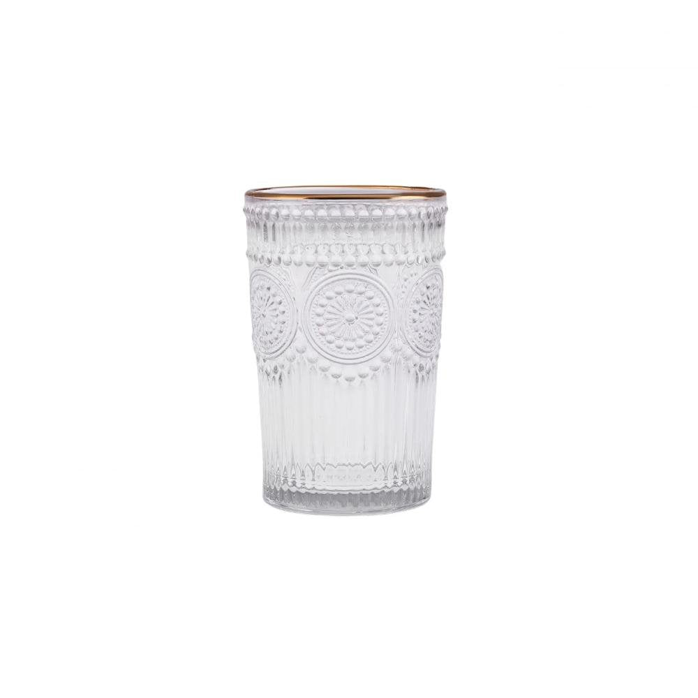 Karaca Sunflower 6-Piece Gold Water Glass Set – 332 ml, 153.03.08.4347