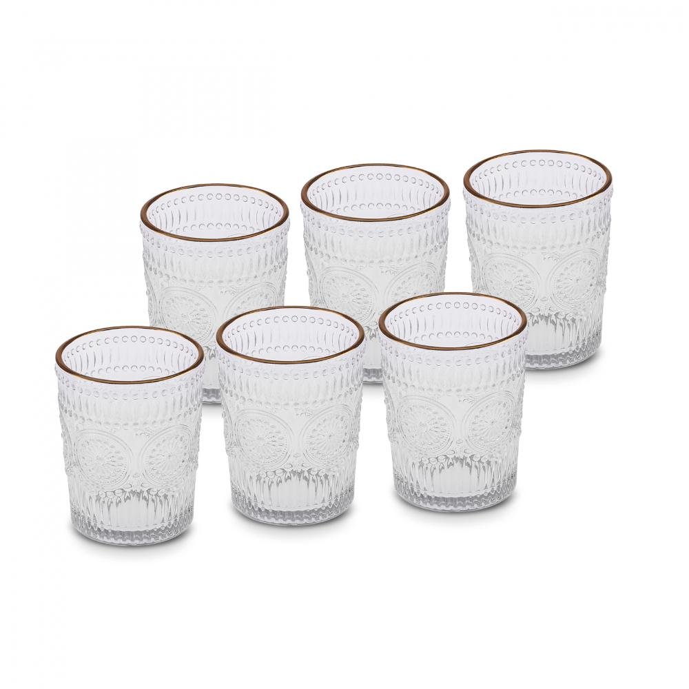 Karaca Sunflower 6-Piece Gold Water Glass Set – 332 ml, 153.03.08.4347