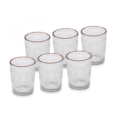 Karaca Sunflower 6-Piece Gold Water Glass Set – 332 ml, 153.03.08.4347