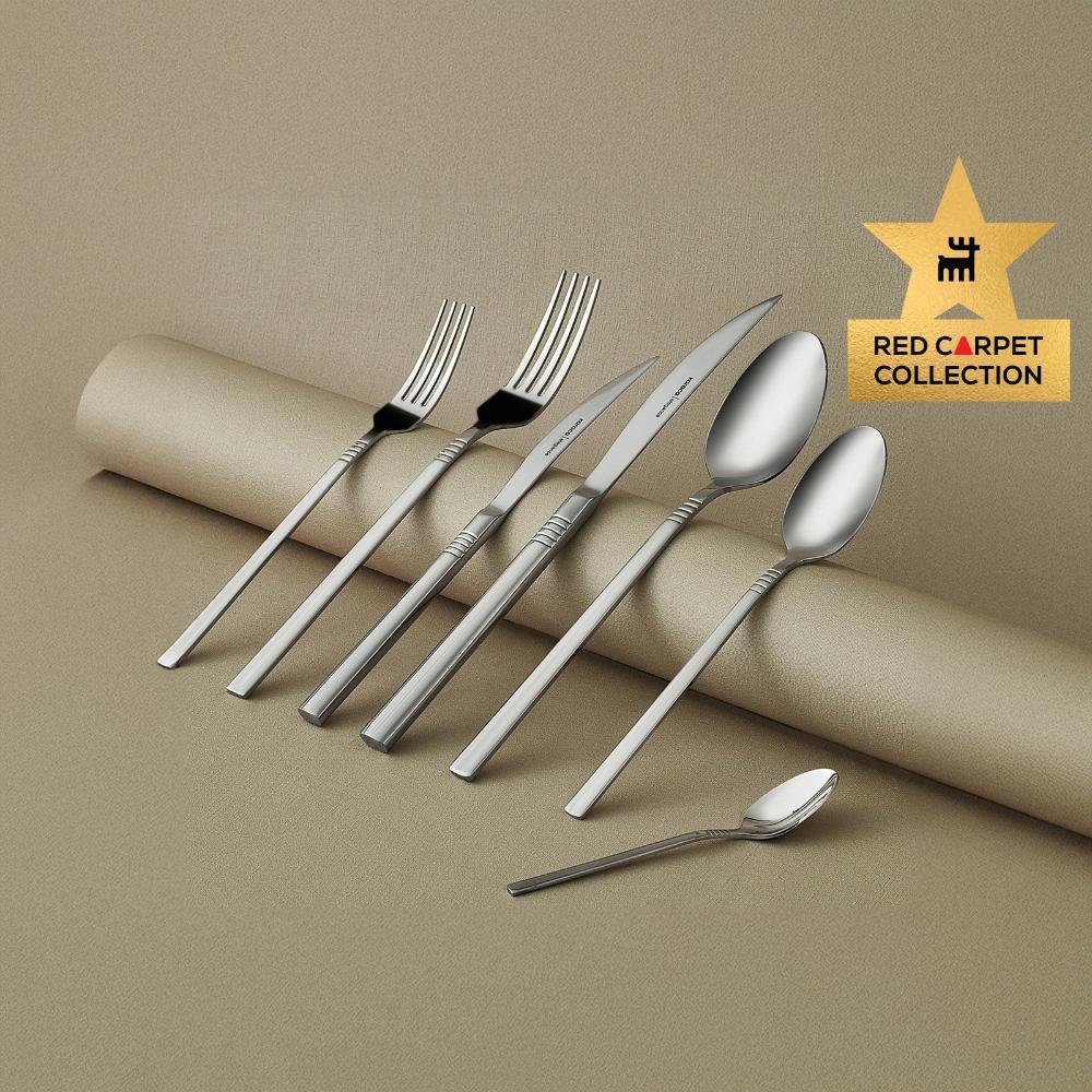 Karaca Elegance Nil Platinum 84-Piece Cutlery Set for 12 People, 153.03.08.4554
