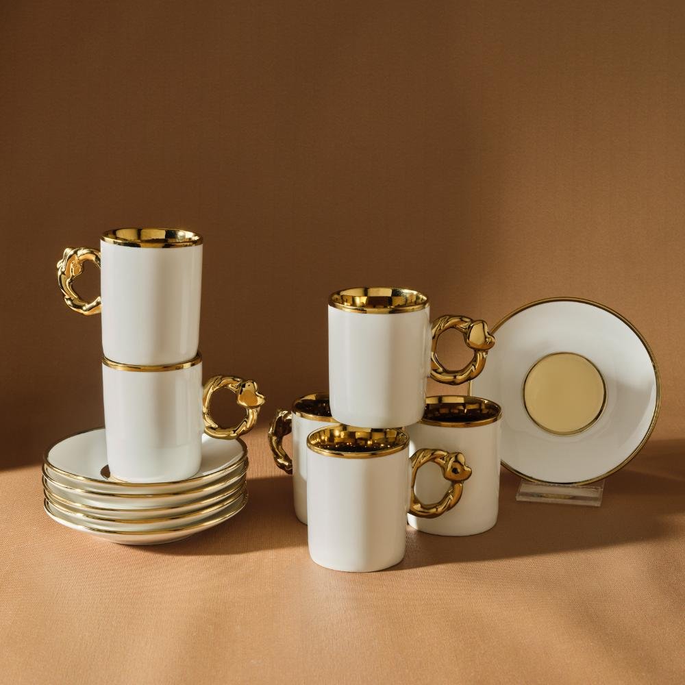 Karaca Heart-Shaped 6-Piece Coffee Cup Set 80 ml, 153.09.01.0228