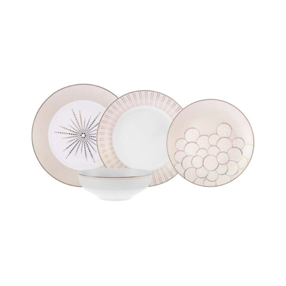 Karaca Antares Porcelain 24-Piece Dinner Set for 6 People, 153.09.01.0583