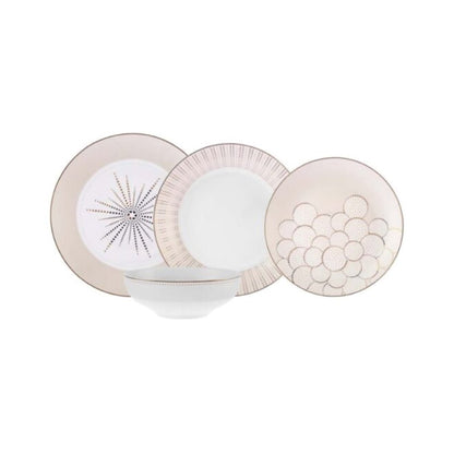 Karaca Antares Porcelain 24-Piece Dinner Set for 6 People, 153.09.01.0583