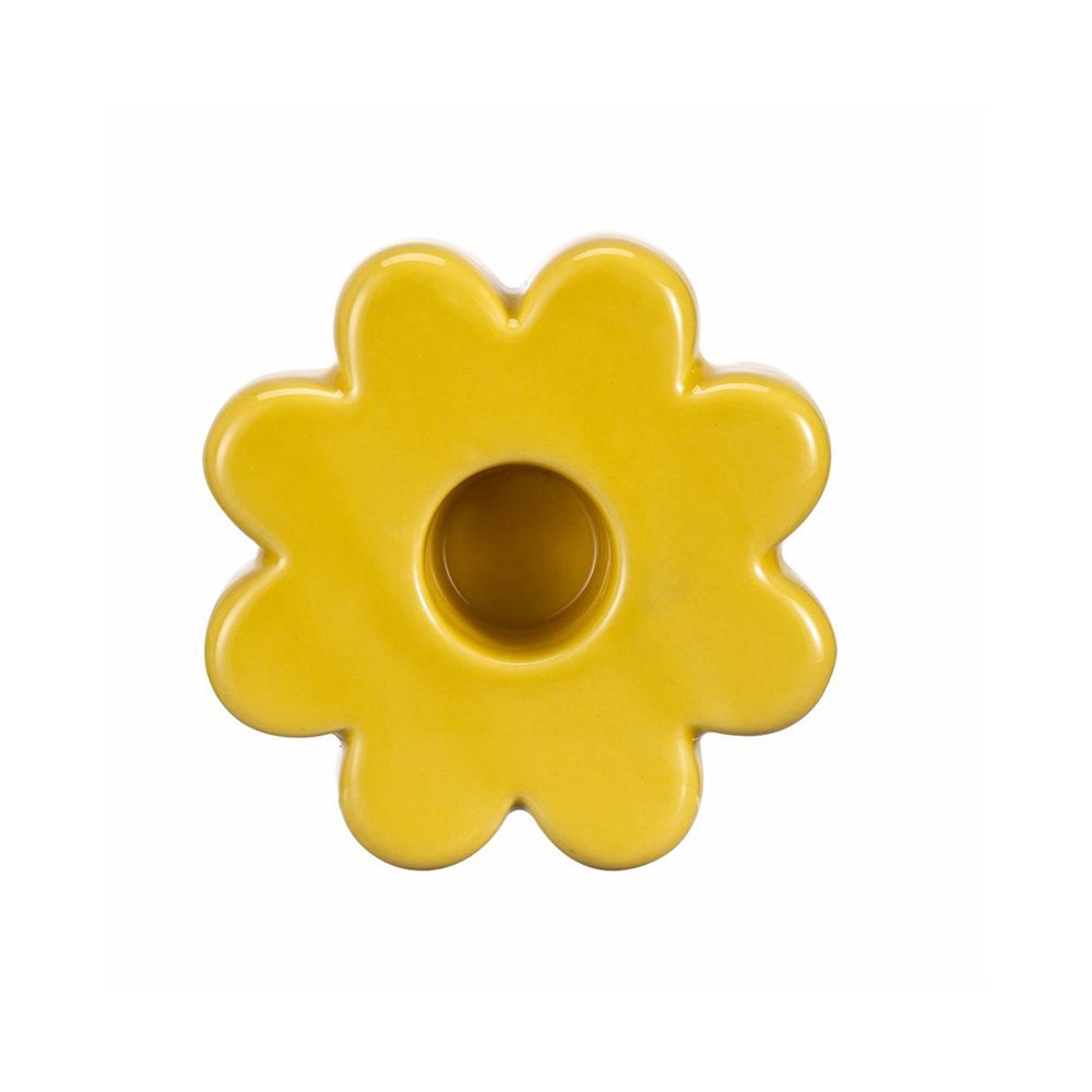 Karaca Home Grandeur Yellow Ceramic Candle Holder-, 153.09.01.0910