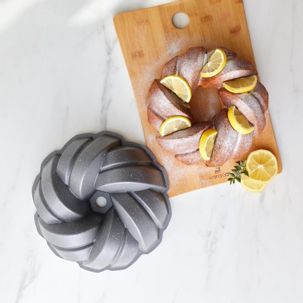 Karaca Cake Pro Braided Cast Aluminum Cake Pan - Anthracite 26 cm | Non-Stick Bakeware, 153.09.01.2230