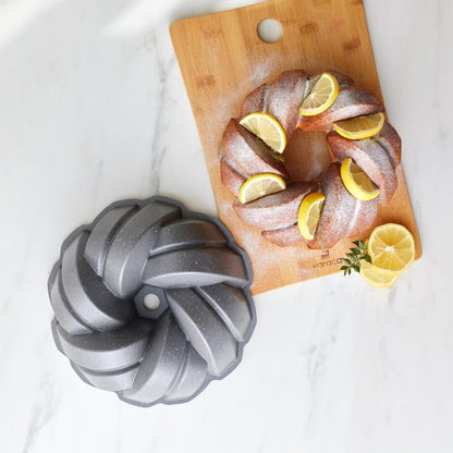 Karaca Cake Pro Braided Cast Aluminum Cake Pan - Anthracite 26 cm | Non-Stick Bakeware, 153.09.01.2230