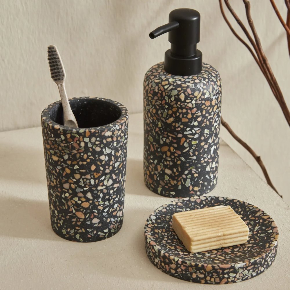 Karaca Home Elera 3-Piece Bathroom Accessory Set - Black, 153.09.01.5203