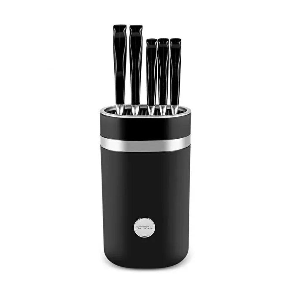 Karaca Mastermaid 6-Piece Knife Set with Stand – Black, 153.09.01.5222