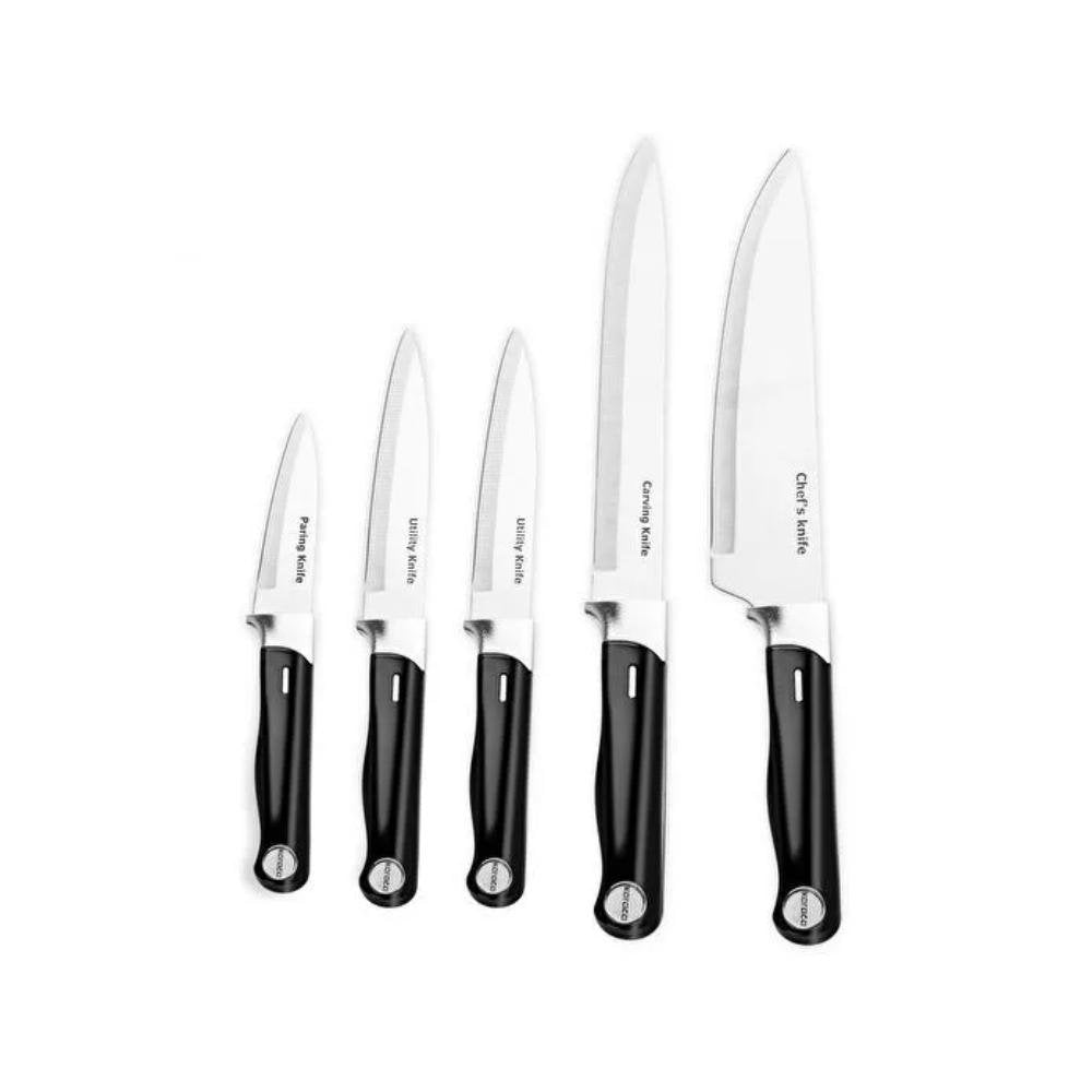 Karaca Mastermaid 6-Piece Knife Set with Stand – Black, 153.09.01.5222
