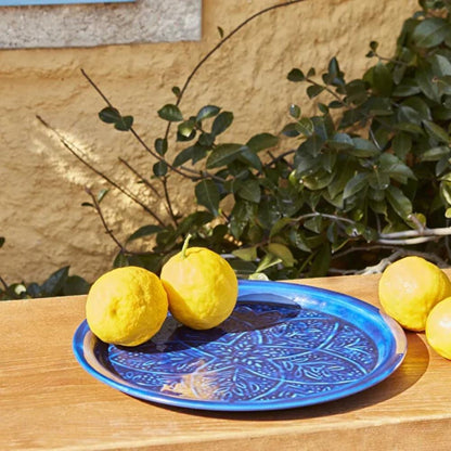 Karaca Home Donna Navy Blue Decorative Tray 30 cm, 153.09.01.5773