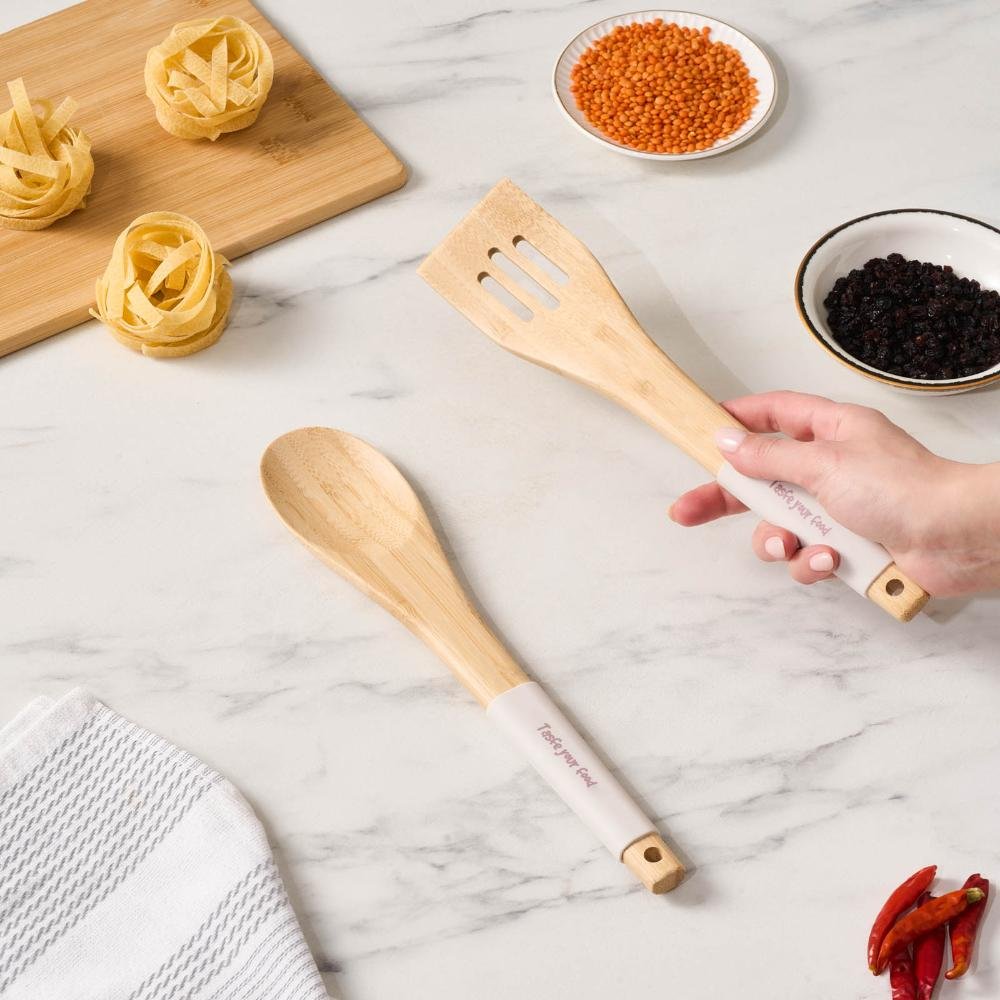Karaca Crick Crack Harmony 2-Piece Serving Set | Silicone and Bamboo Handles, 153.09.01.6211