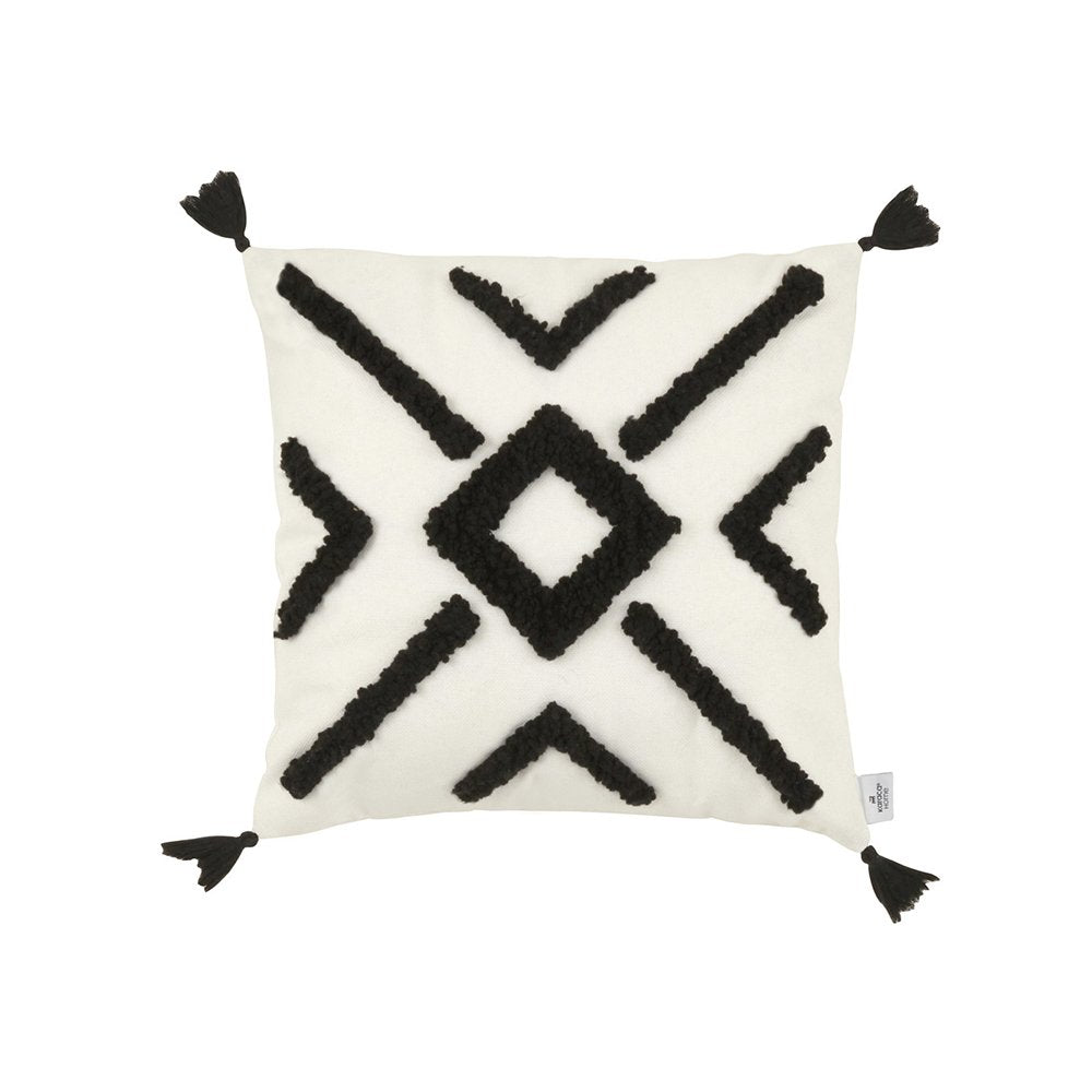Karaca Home Anibal Filled Cushion Black-Cream - [43x43cm] - 100% Polyester, 153.09.01.6819