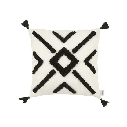 Karaca Home Anibal Filled Cushion Black-Cream - [43x43cm] - 100% Polyester, 153.09.01.6819