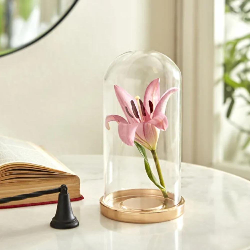Karaca Home Bronze Glass Dome Cloche 20 cm | Decorative Display Dome, 153.09.01.7029