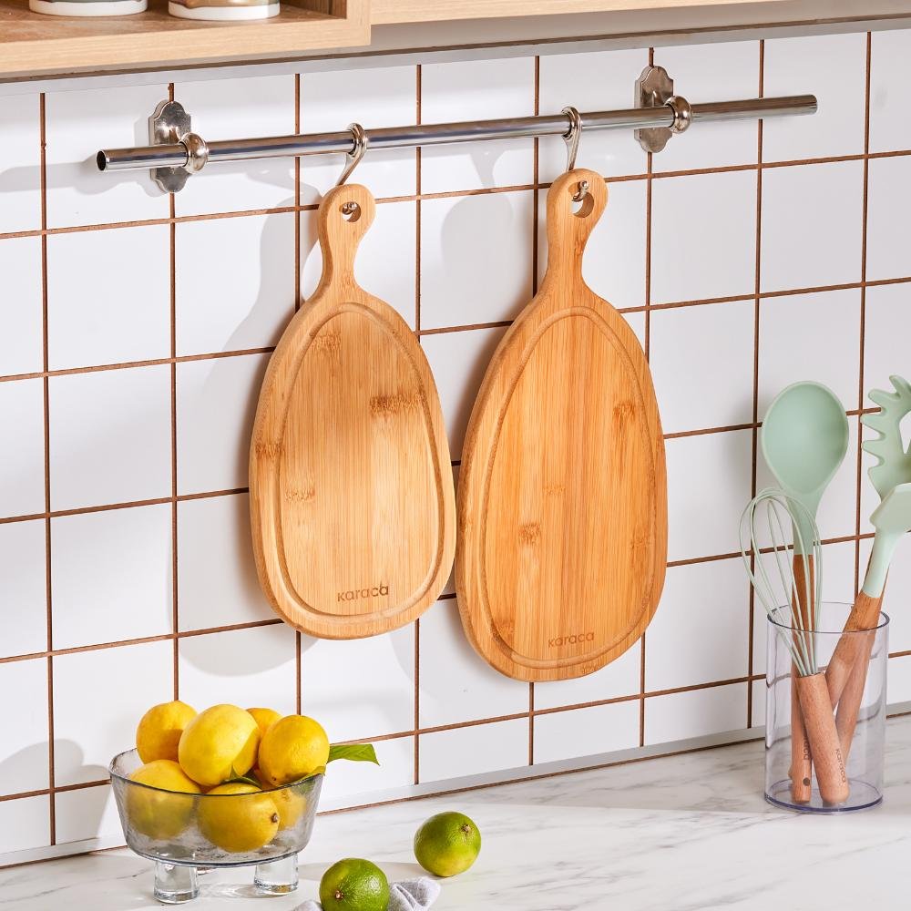 Karaca Havin 2-Piece Bamboo Cutting & Serving Board Set, 153.09.01.7591