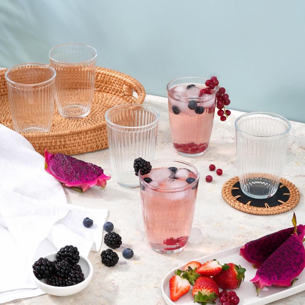Karaca Gordes 6-Piece Glass Beverage Set – 370 ml, 153.09.01.8044