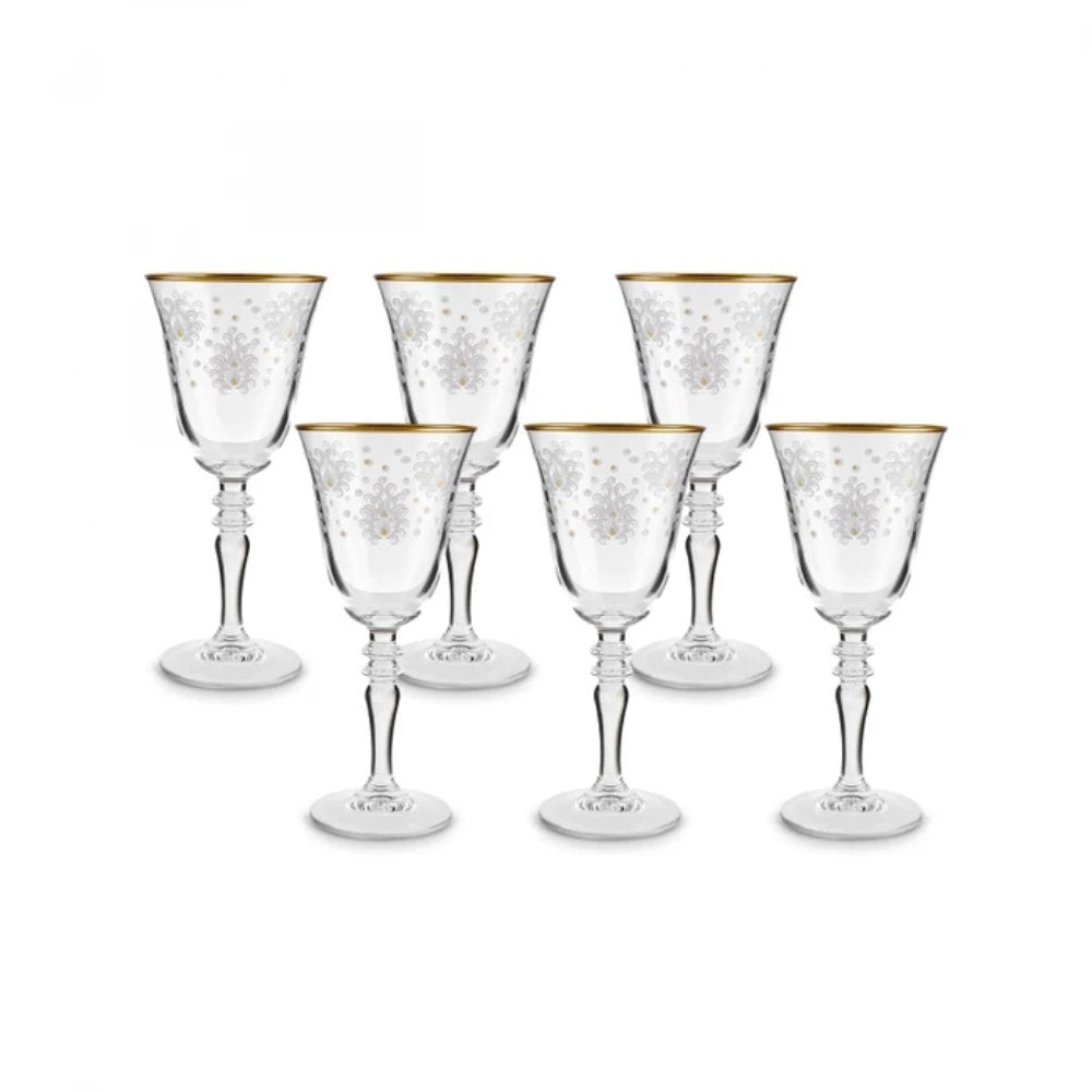 Karaca Derya 6-Piece Gold-Accent Glass Set, 153.09.01.8428