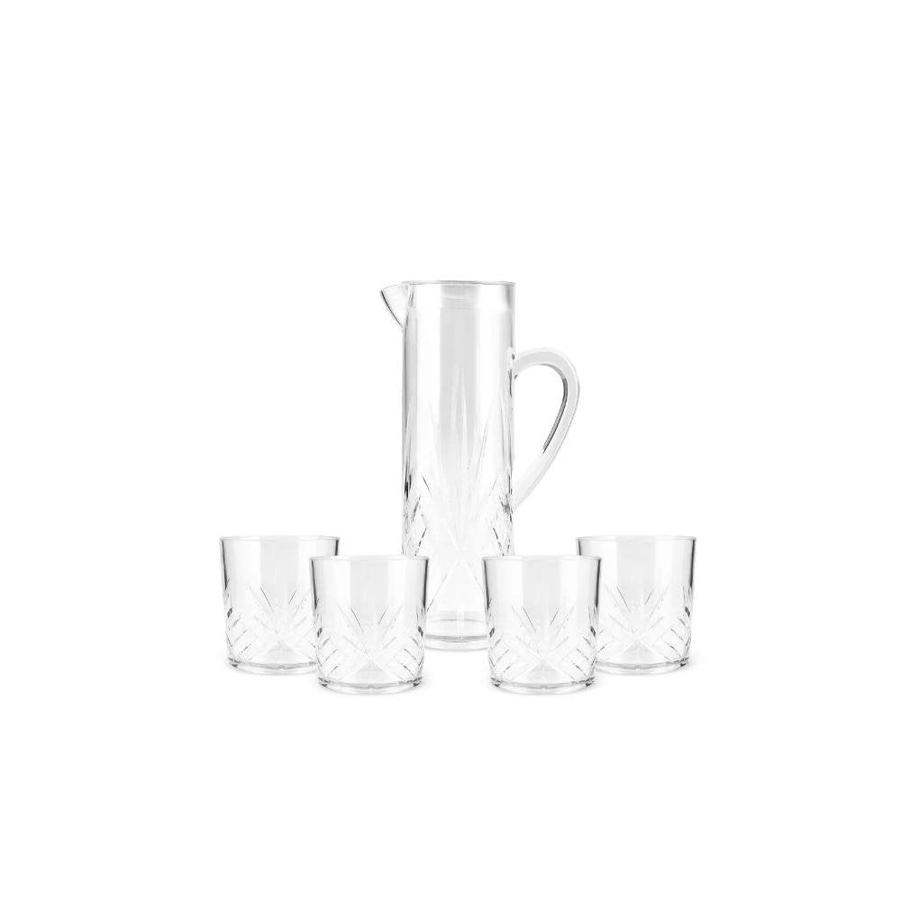 Karaca Foret 5-Piece Transparent Acrylic Unbreakable Pitcher Set – 1.5 L  , 153.09.01.8539