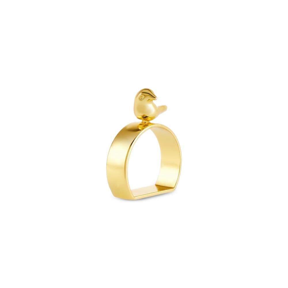 Karaca Bird 4-Piece Napkin Ring Set - Gold, 153.09.01.9146