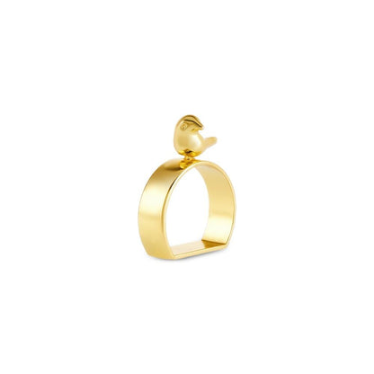 Karaca Bird 4-Piece Napkin Ring Set - Gold, 153.09.01.9146