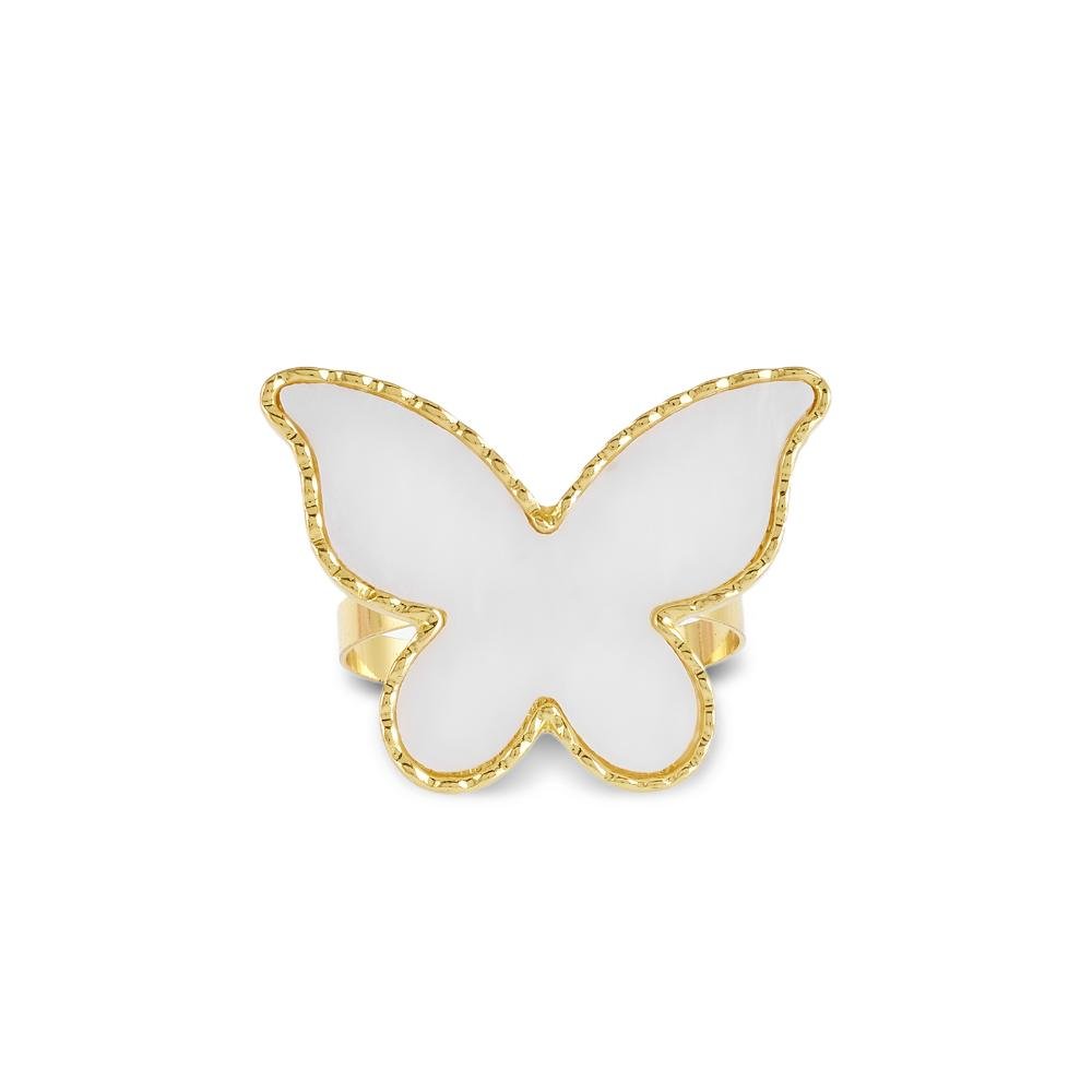 Karaca Butterfly 4-Piece Napkin Ring Set, 153.09.01.9149
