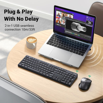 Ugreen, 2.4Ghz Wireless Kb And Mouse Combo , Compact & Ergonomic Design, Silent Kb & Mouse, For Windows & Mac Ugreen Mk006 - 15659