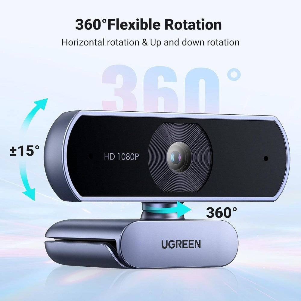 Ugreen, Full Hd 30Fps Webcam With Micro, Auto Light Correction, 85 View Angle, Ugreen Cm678 - 15728