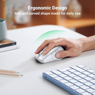 Ugreen, 4000 Dpi Silent 2.4Ghz Bluetooth & Wireless Mouse Ugreen Mu101 - 15805 (White)
