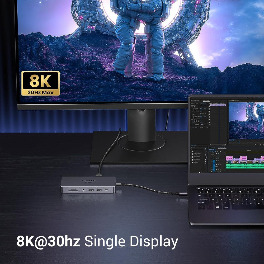 Ugreen, 8K Dual Display 11-In-1 Usb-C Hub Docking Station Adapter (With Power Delivery) Ugreen Cm681 - 15965