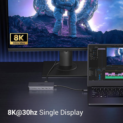 Ugreen, 8K Dual Display 11-In-1 Usb-C Hub Docking Station Adapter (With Power Delivery) Ugreen Cm681 - 15965