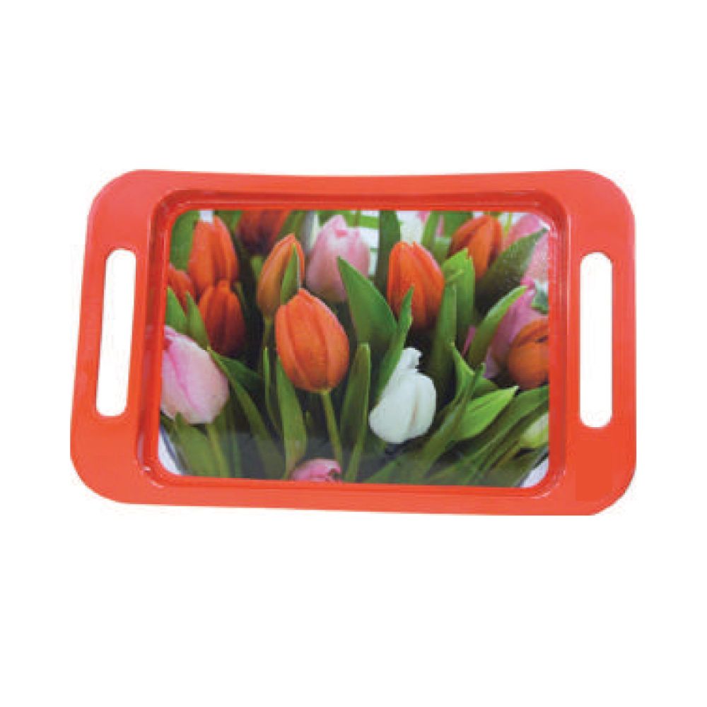 Herevin, Old Rectangular Tray Tulip Red, 161150Red