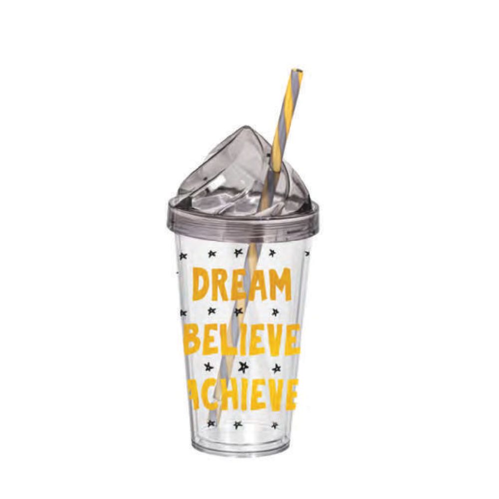 Herevin, Decorated Double Wall Tumbler With Straw Dream 540Cc, 161749-009