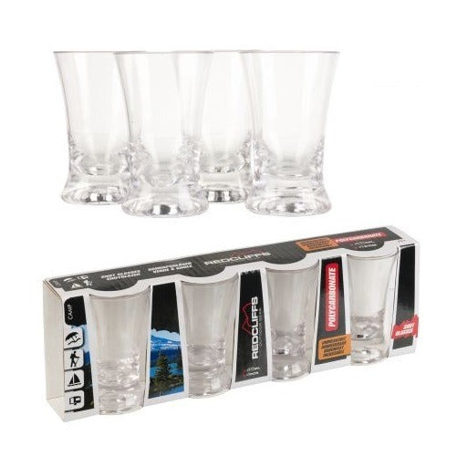 Set Of 4 Shot Drink Glasses Polycarbonate Unbreakable