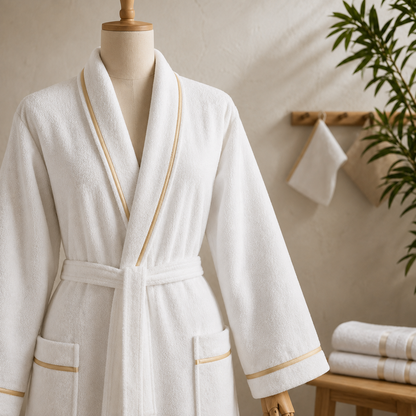 Karaca Home Glory Lurex 9-Piece Family Bathroom Set – White/Beige, 200.22.05.0177