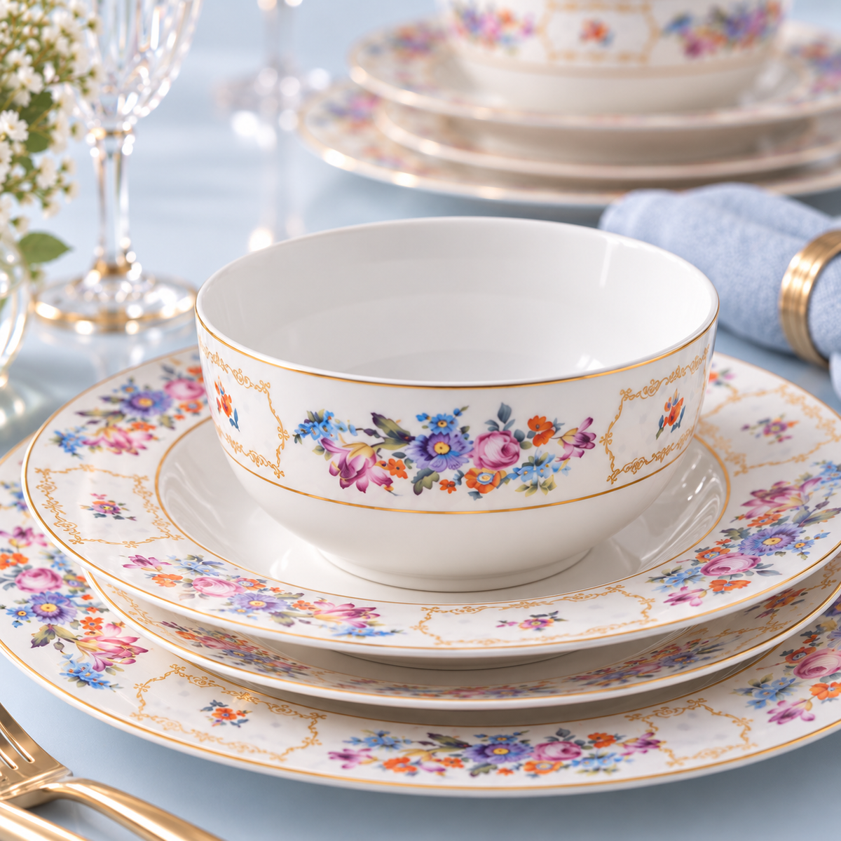Karaca Forever Bone 24-Piece Dinner Set for 6 People, 8683650361800
