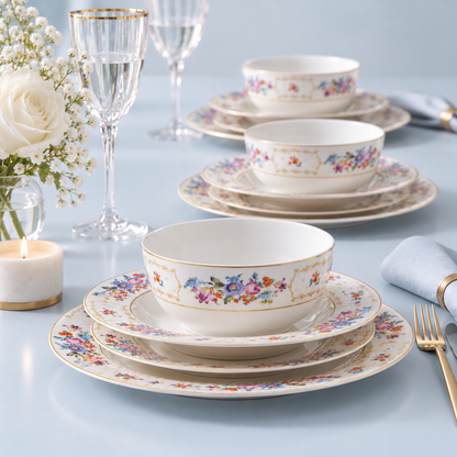Karaca Forever Bone 24-Piece Dinner Set for 6 People, 8683650361800